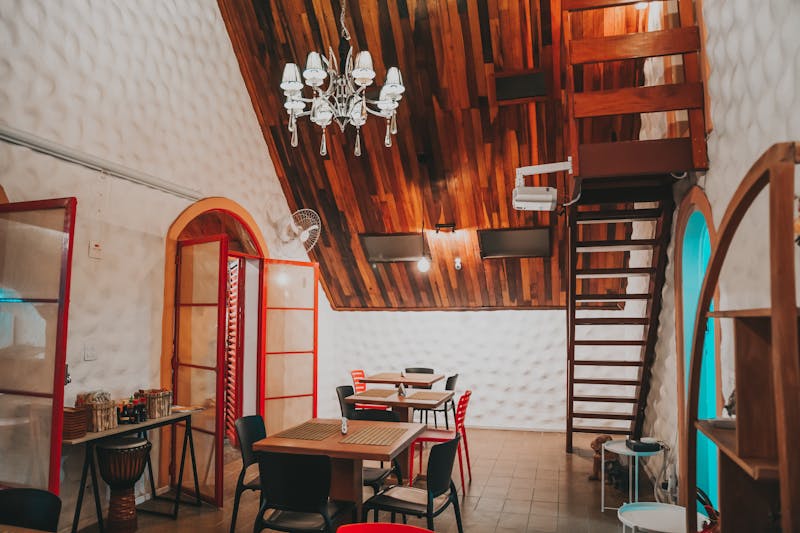 Cozy dining area at Pizza factory restaurant in El Paso