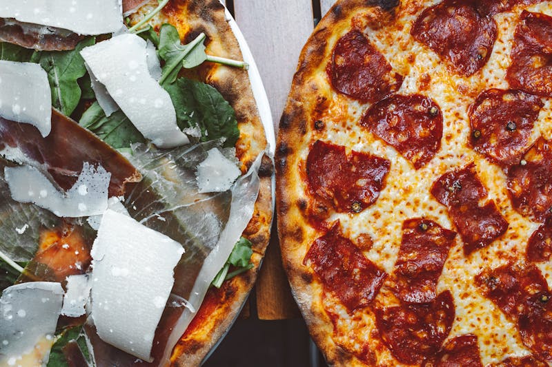Spicy Inferno pizza with jalapeños and chorizo at pizza factory