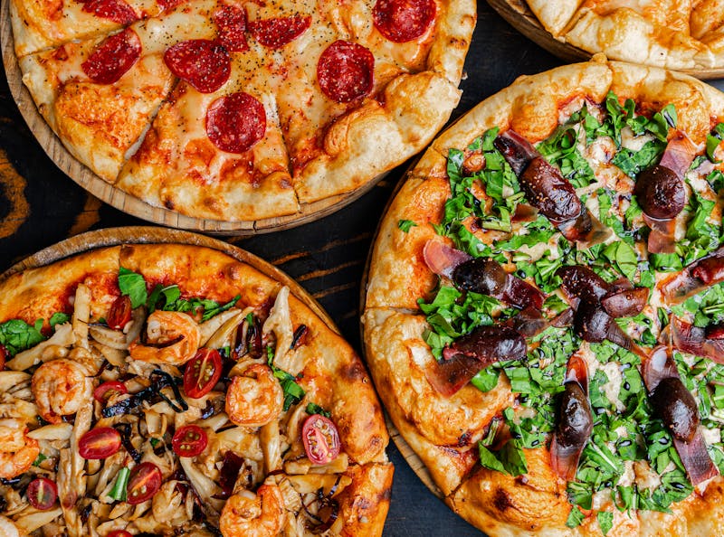 Purple Haze gourmet pizza with truffle oil and mushrooms